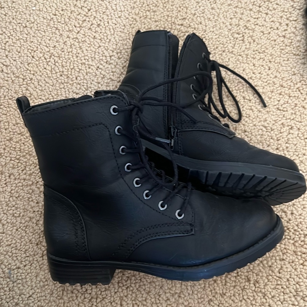 Black combat boots